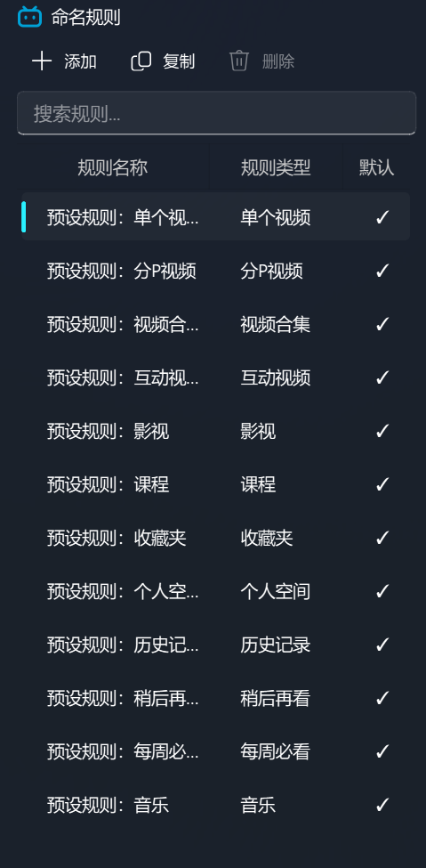 命名规则列表示意图