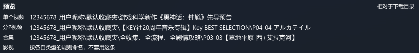 命名规则预览示意图